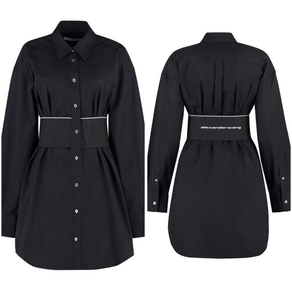 Alexander Wang Logo Waistband Shirt Dress size 8 - Picture 1 of 16